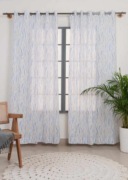 Light Filtering - Grass Fields Cotton Sheer Curtain