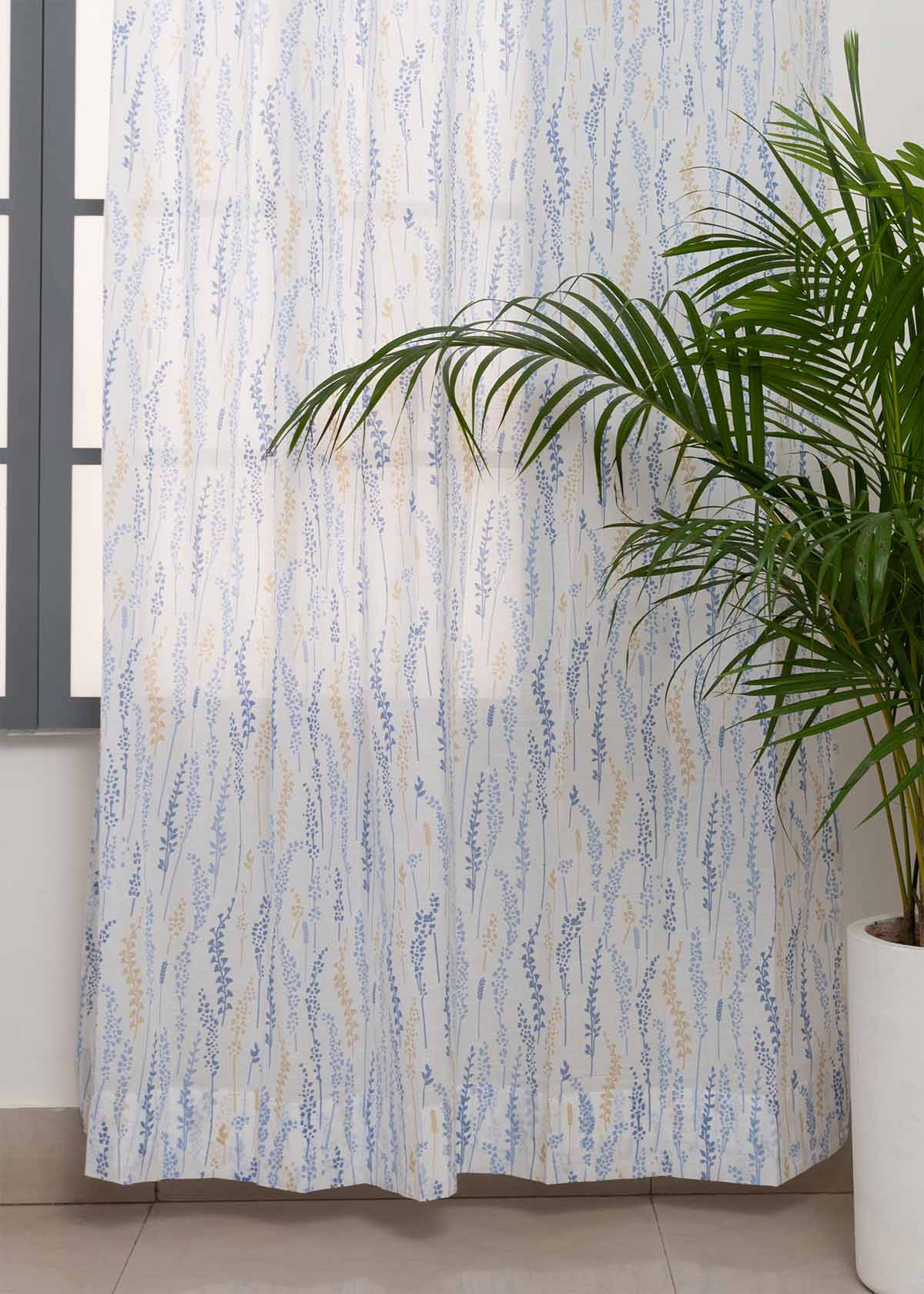 Light Filtering - Grass Fields Cotton Sheer Curtain