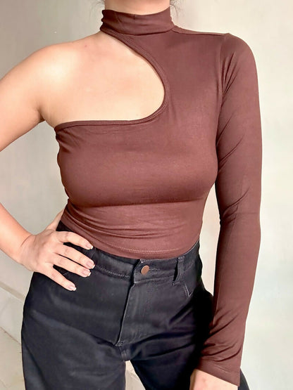 Side Brown Cutout Top