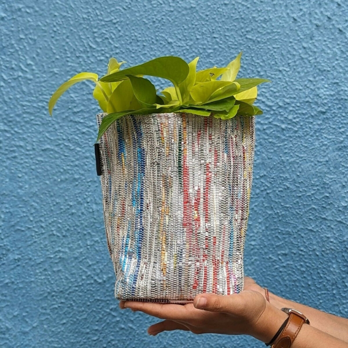 Upcycled Handwoven: Grow Pot Cover Medium