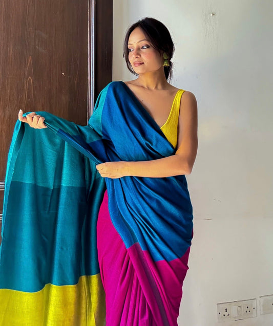 Hues of Colors Office Cotton Saree