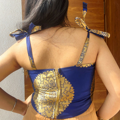 Blue Tie-Up Corset