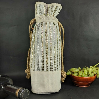 Upcycled Handwoven: Wine Bottle Holder