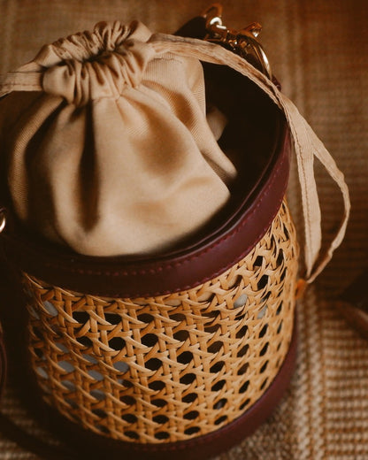 Rattan Weave Bucket Bag