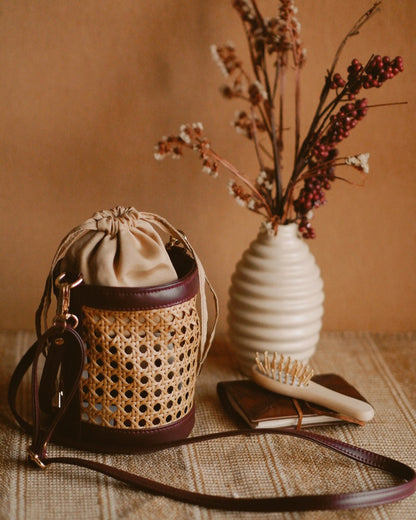 Rattan Weave Bucket Bag