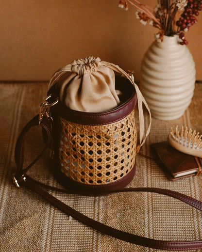 Rattan Weave Bucket Bag