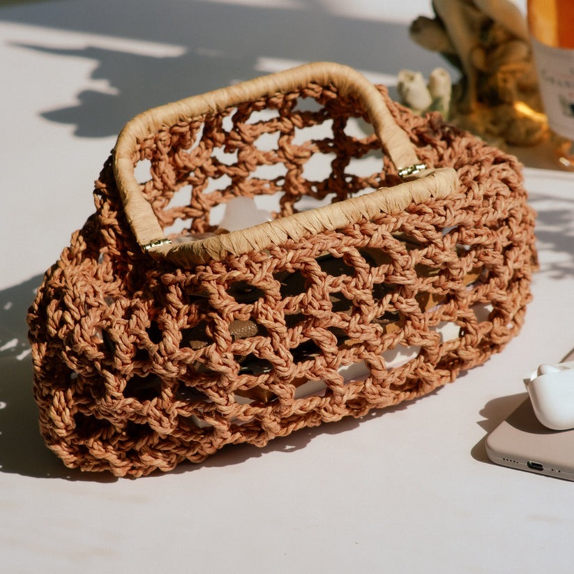 Raffia Clutch