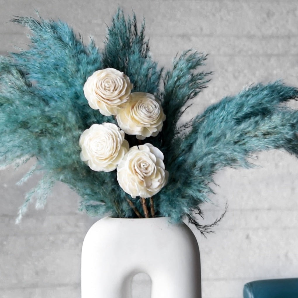 Ocean Blue Boho Pampas Bunch