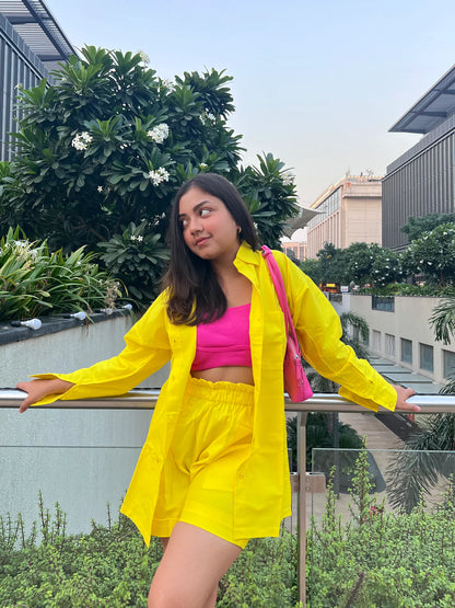 Yellow Poplin Coord Set