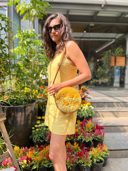 Yellow Mellow Round Sling Bag