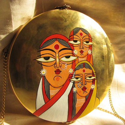 Teen Handpainted Vaishnavi Brass Bag