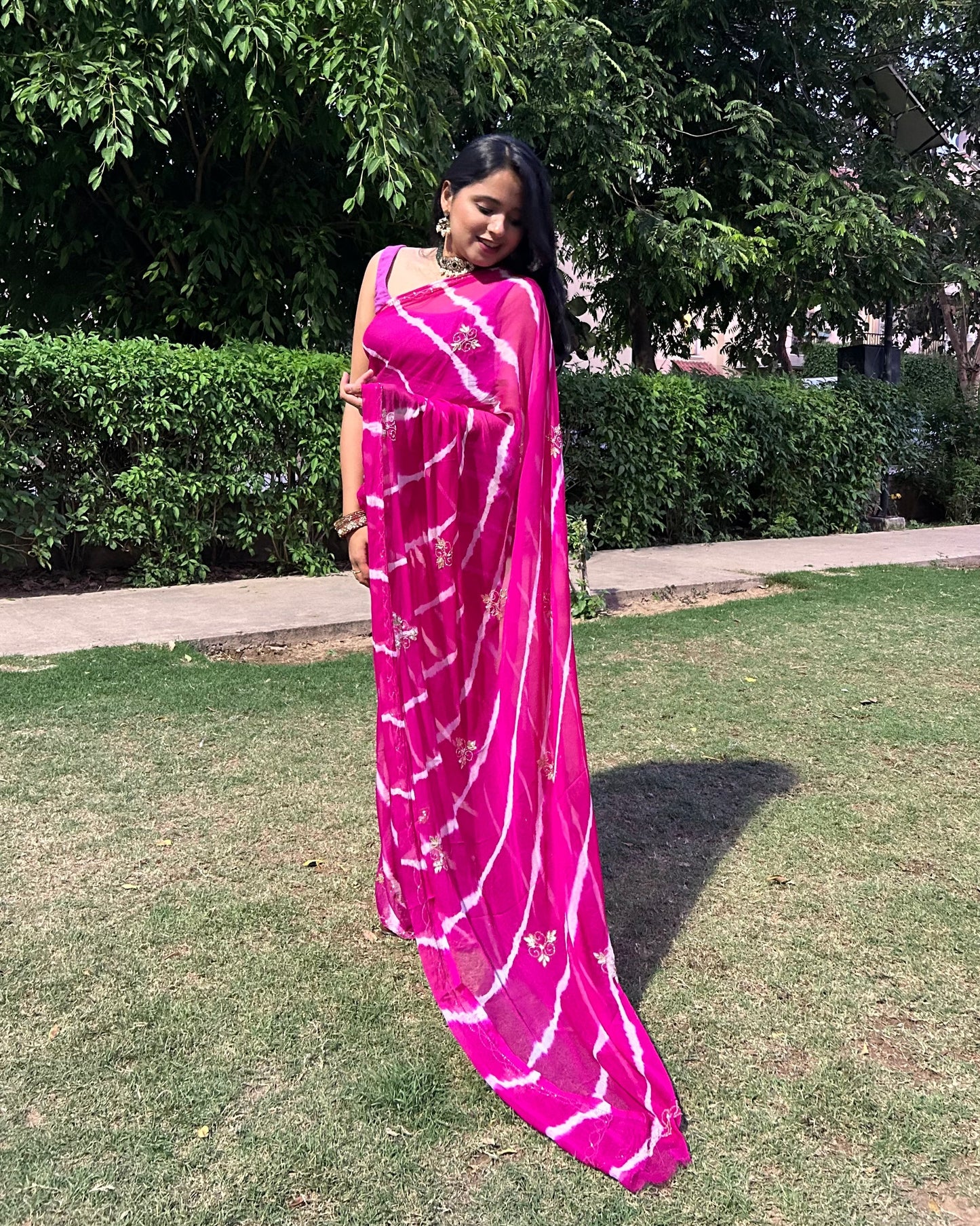 Lehariya Pure Chiffon Saree