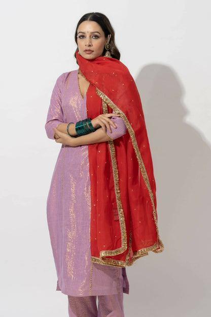 Ember Zari Kurta Set