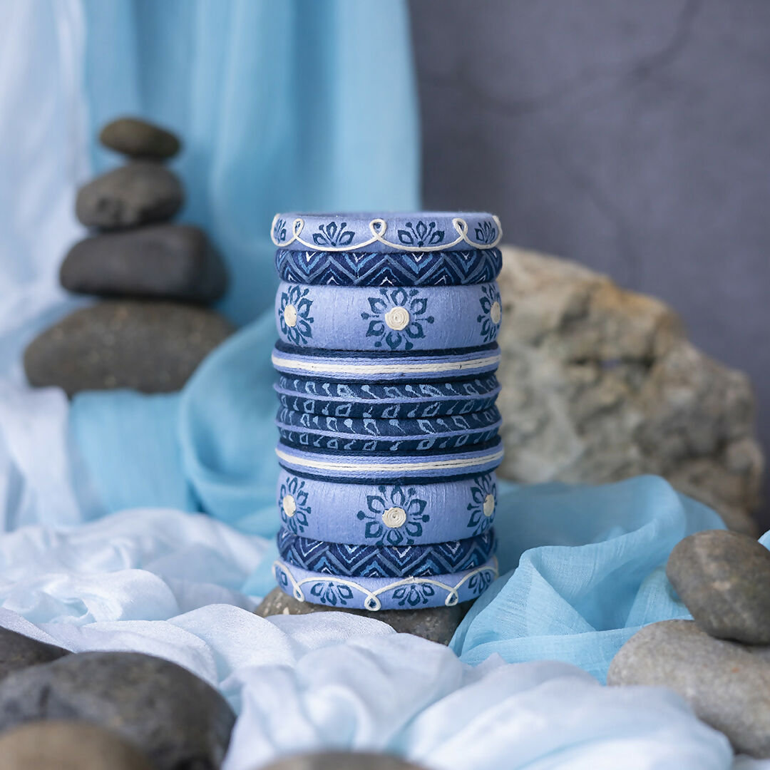 Mahanadi Blue Bangle Set