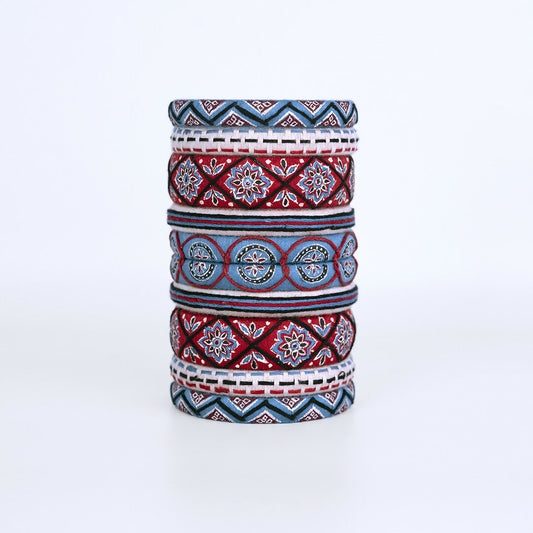 Avani Red & Blue Bangle Set