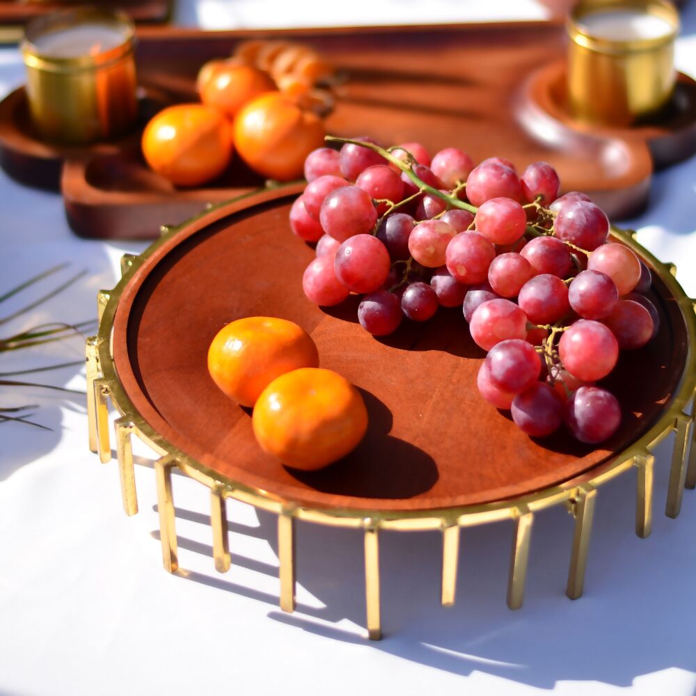 Cake Stand | Riser| Serving Tray| Platter: Wood and Metal – Local Nation
