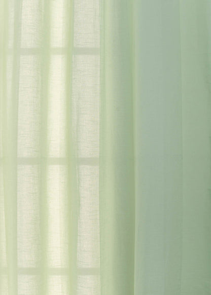 Light Filtering - Solid Sage Green Sheer Pure Cotton Curtain