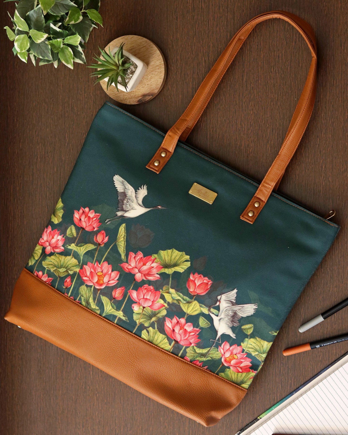 Flower & Bird Tote Bag