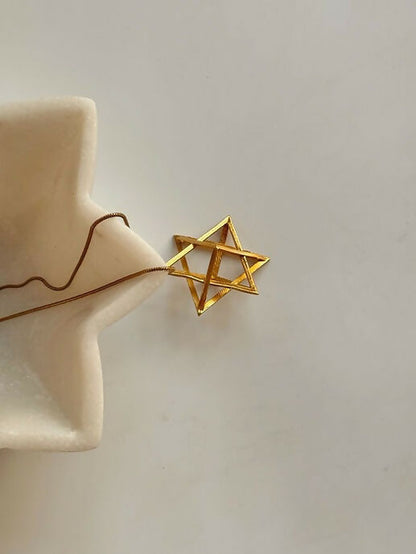 Octangular Star Brass Pendant