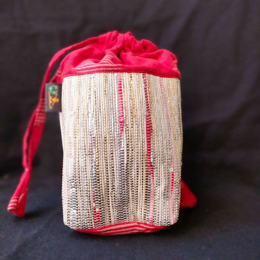 Upcycled Plastic: Multicolor Ikat Potli Bag