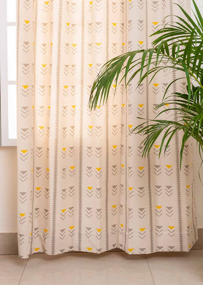 Room Darkening - Mudline Printed Cotton Curtain