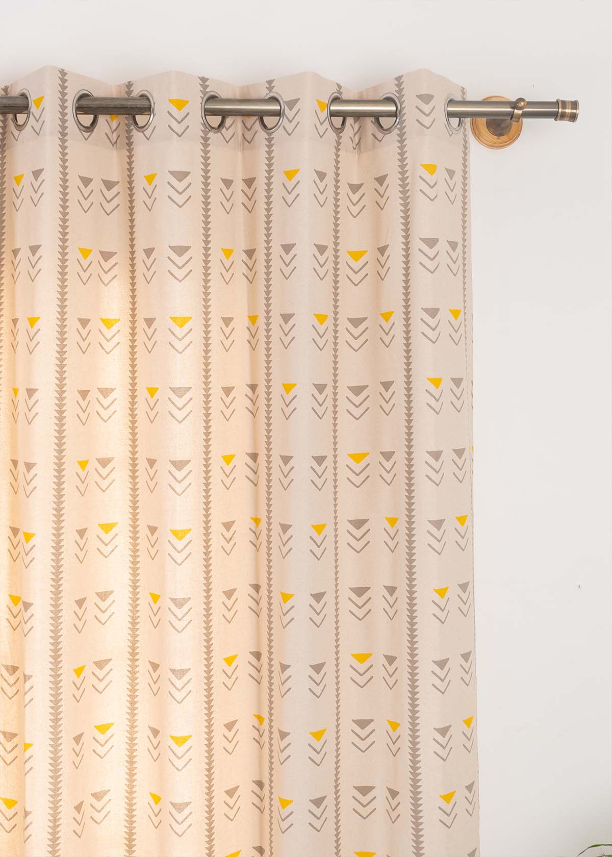 Room Darkening - Mudline Printed Cotton Curtain