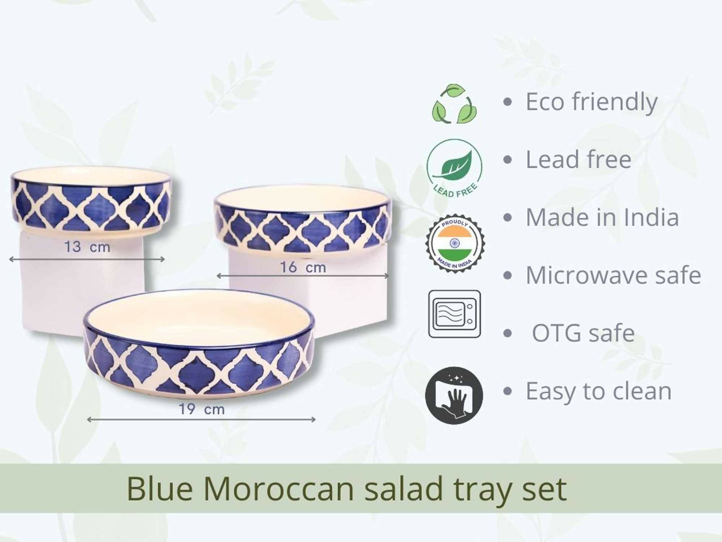 Blue Ceramic Salad Tray