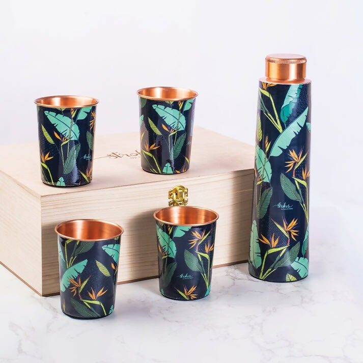 Copper Bottle and Tumblers - Gift Set 1