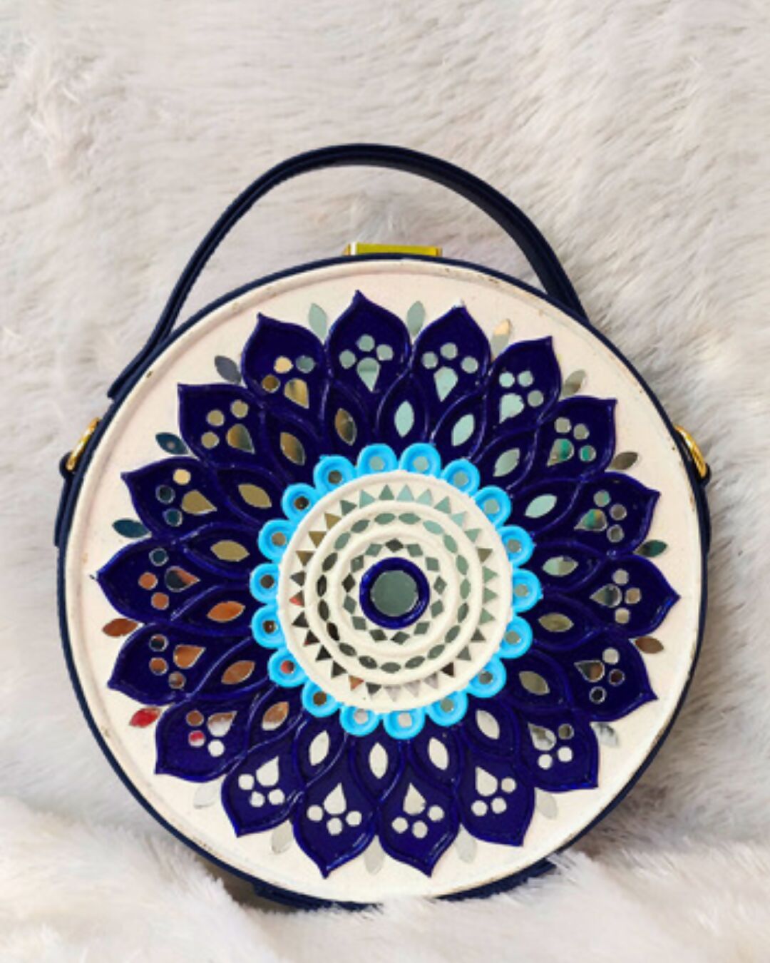 Evil Eye Lippan Art Handcrafted Circle Box Bag