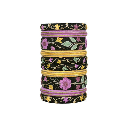 Kshitija Pink Floral Bangle Set