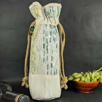 Upcycled Handwoven: Wine Bottle Holder