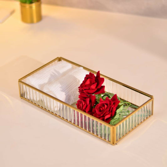 Fluted Glass Multipurpose Tray Small