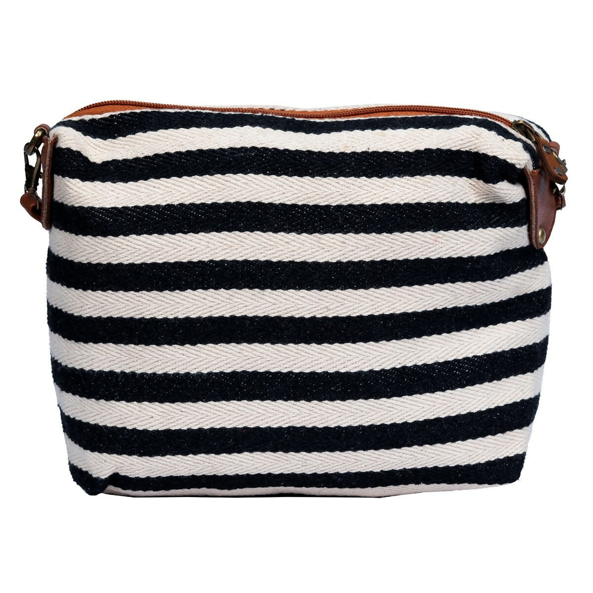 Monochrome Stripes Pouch Cum Sling Bag