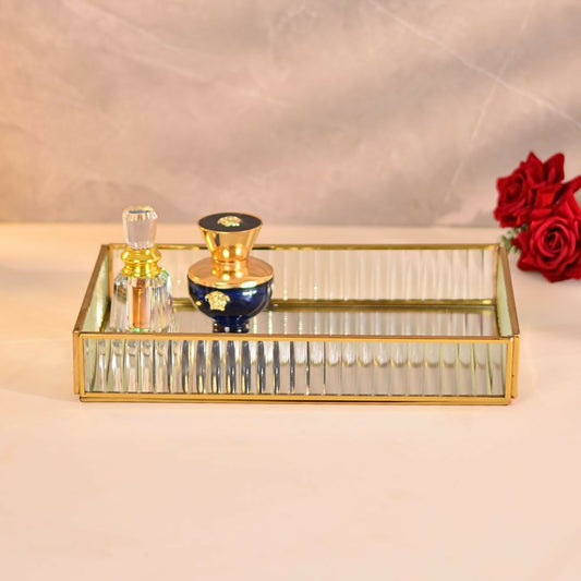 Fluted Glass Multipurpose Tray Large