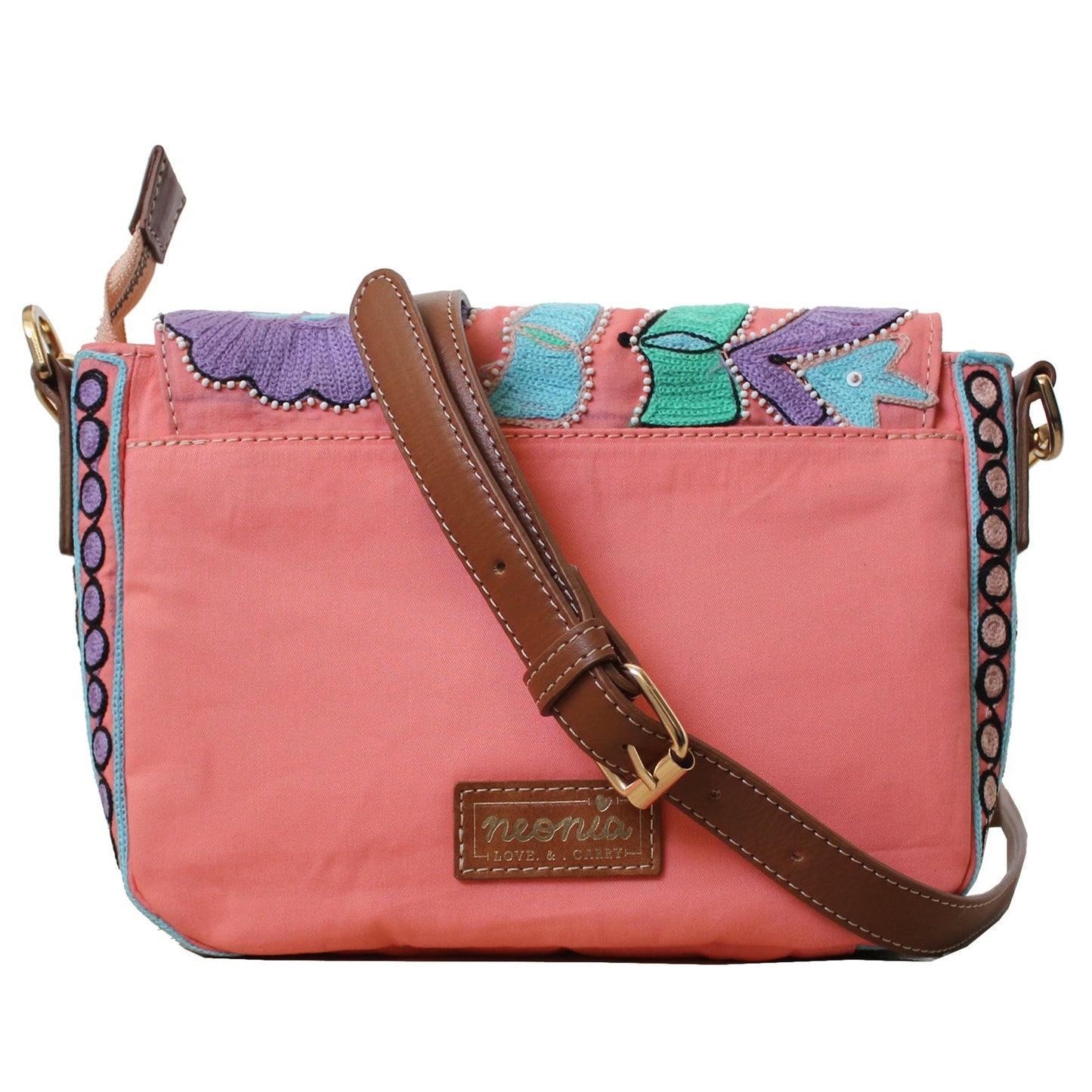 Peach Flap Cross-body Bag