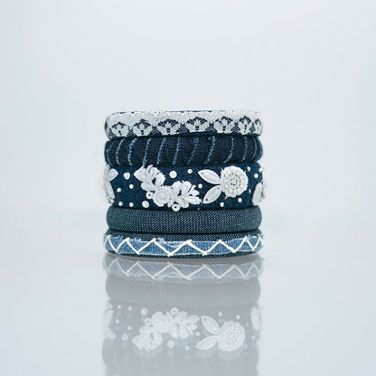 Rosaline Denim Bangle Set