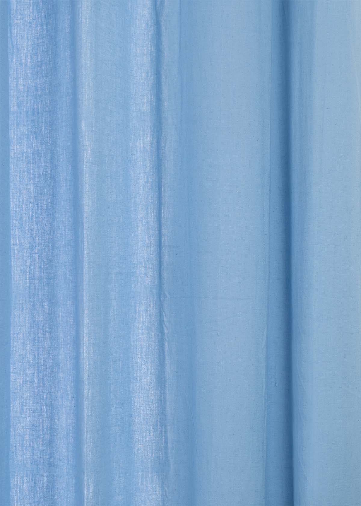 Room Darkening - Solid Powder Blue Cotton Plain Curtain