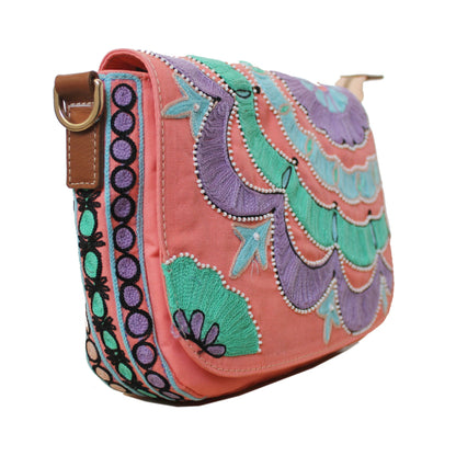 Peach Flap Cross-body Bag