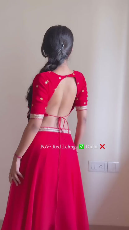 Devi Red Lehenga Set