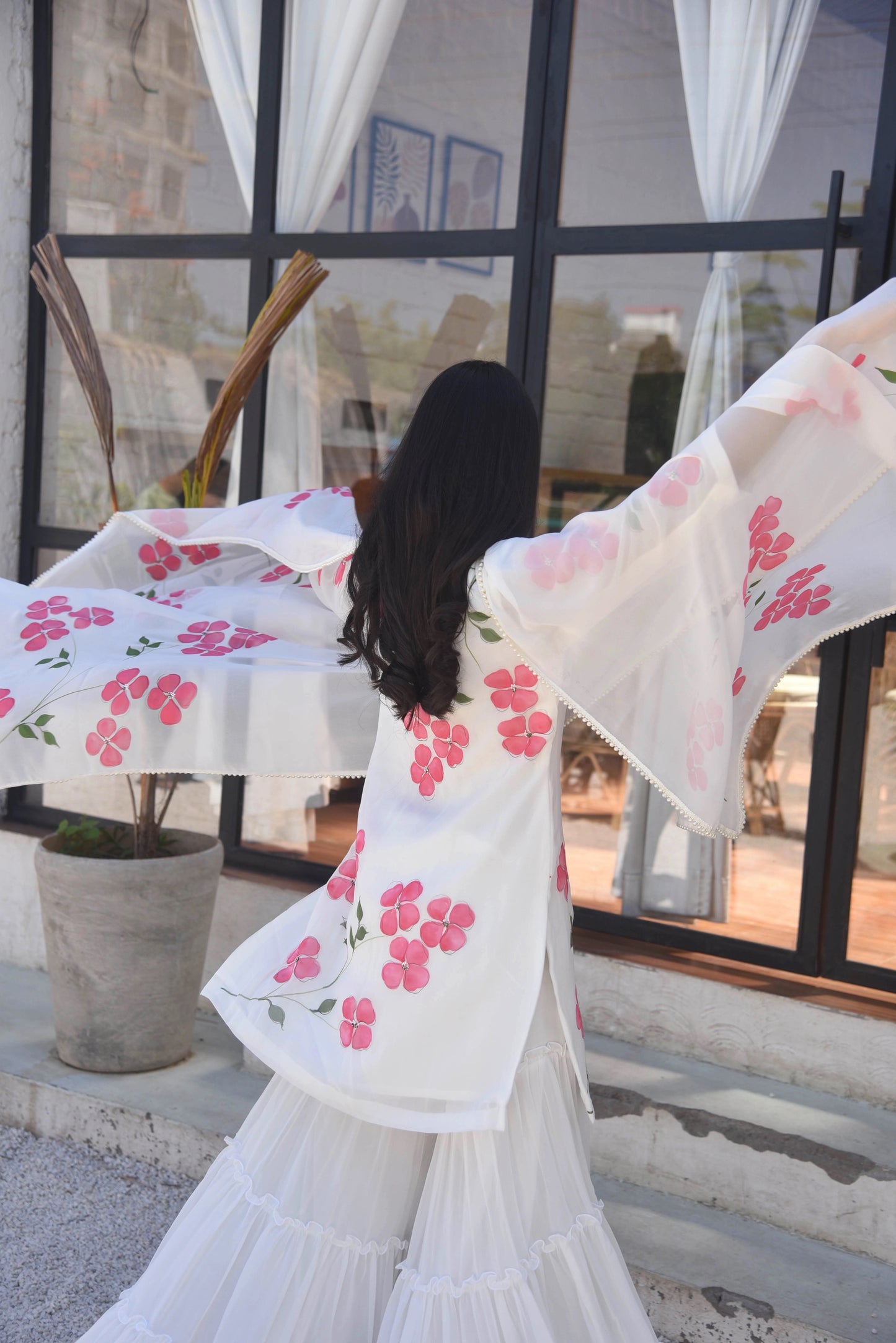 Dogwood Sharara Set in White