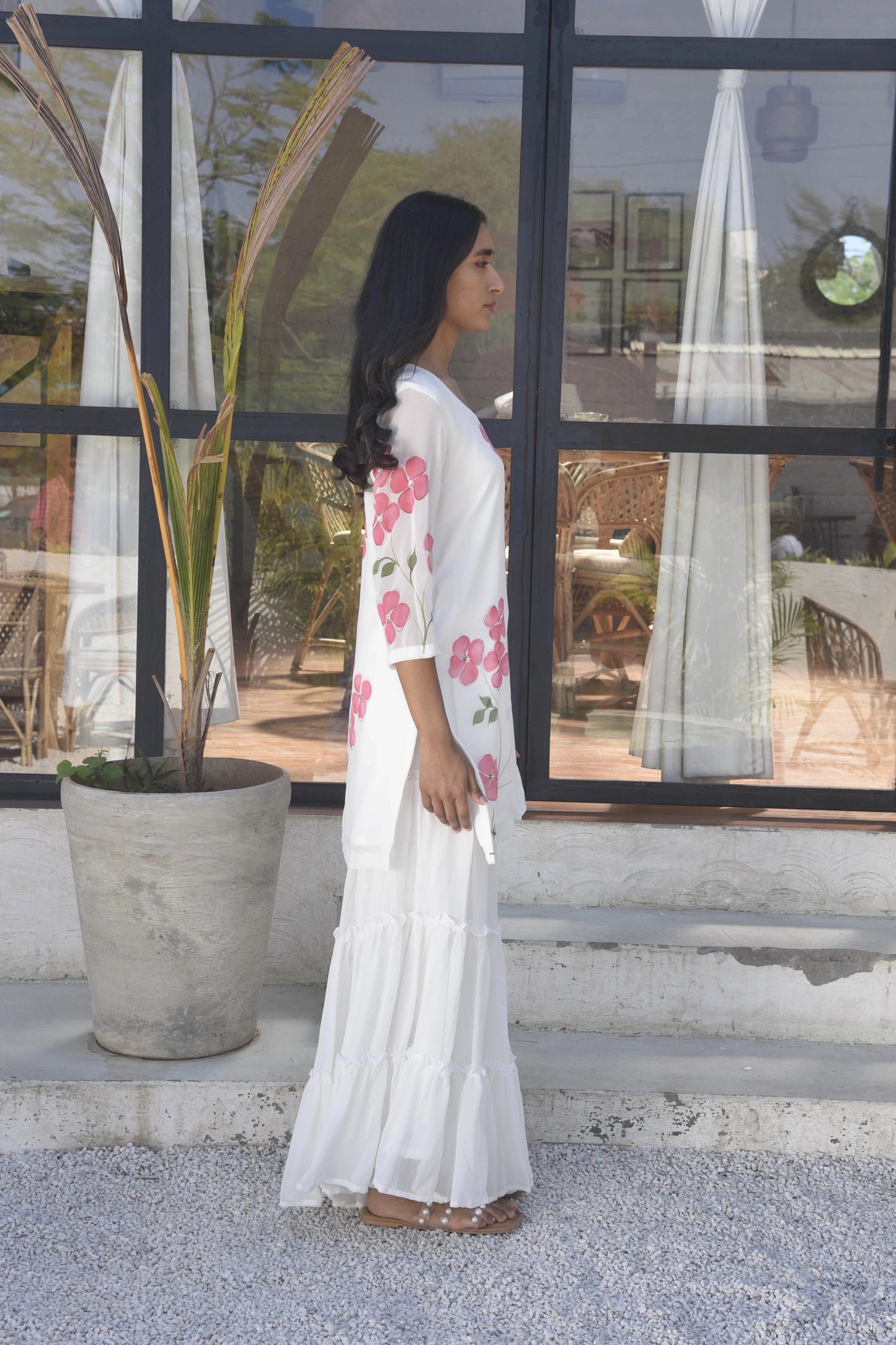 Dogwood Sharara Set in White