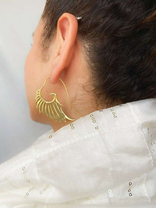 Angel Wings Brass Earrings