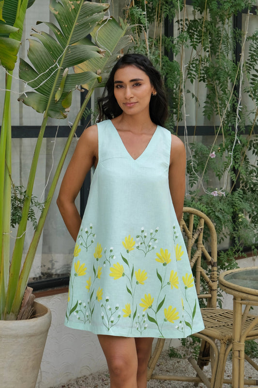 Buttercup Hand-painted Linen Dress