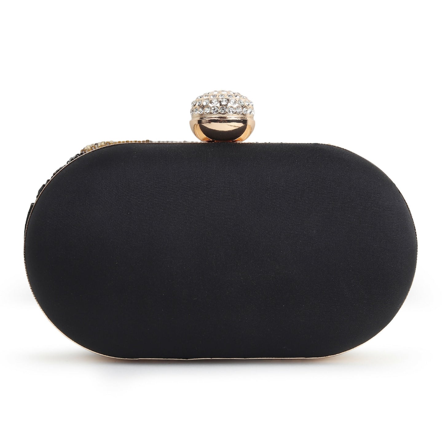 Nightfall Stripe Oval Black Clutch