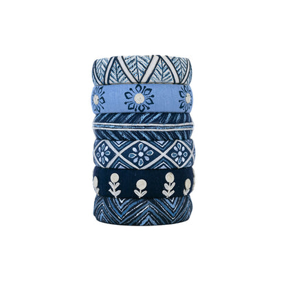 Nadi J Printed Fabric Bangle Set