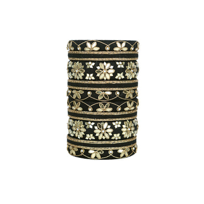 Anaisha Black Mirror Work Bangle Set