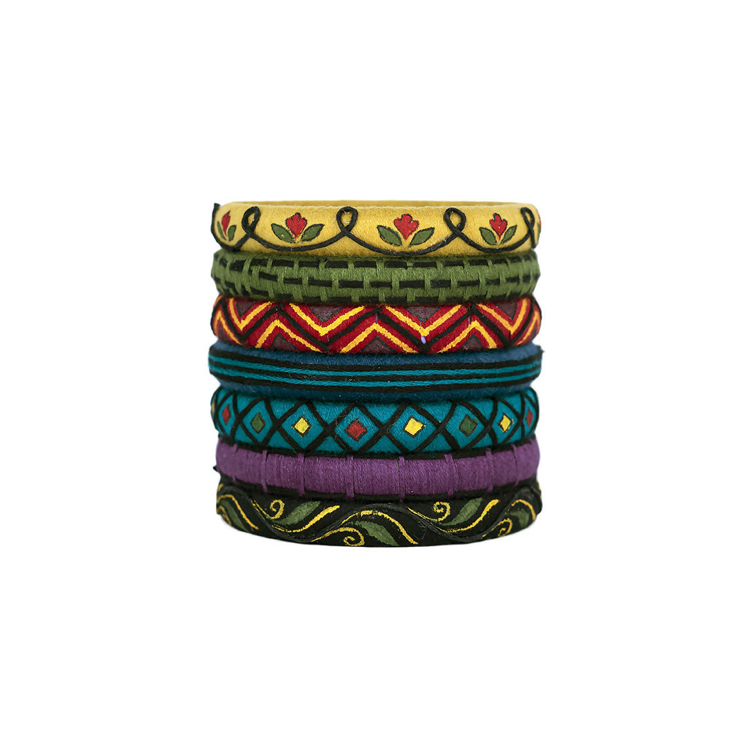 Yatika Dark Tone Multicolor Bangle Set