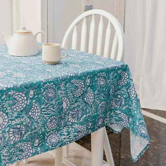 Tranquil Teal Round Wipeable & Anti-slip Tablecover