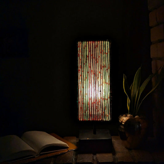 Upcycled Handwoven: Lumino on Wood Lamp