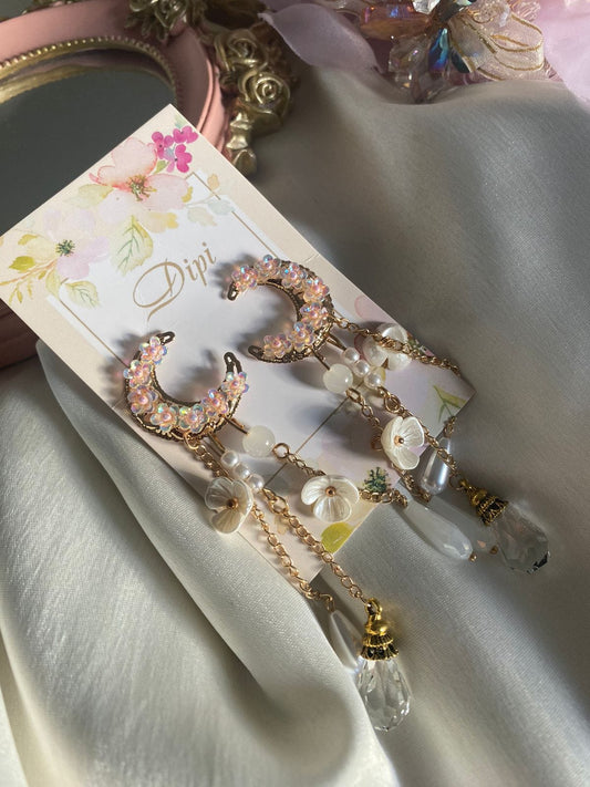 Moonlit Petal Cinderella Earrings